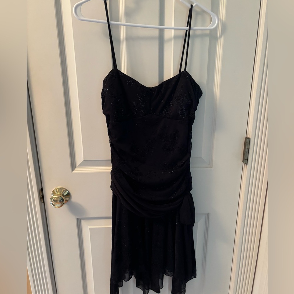 City Triangles Black Mini Dress with Spaghetti Straps